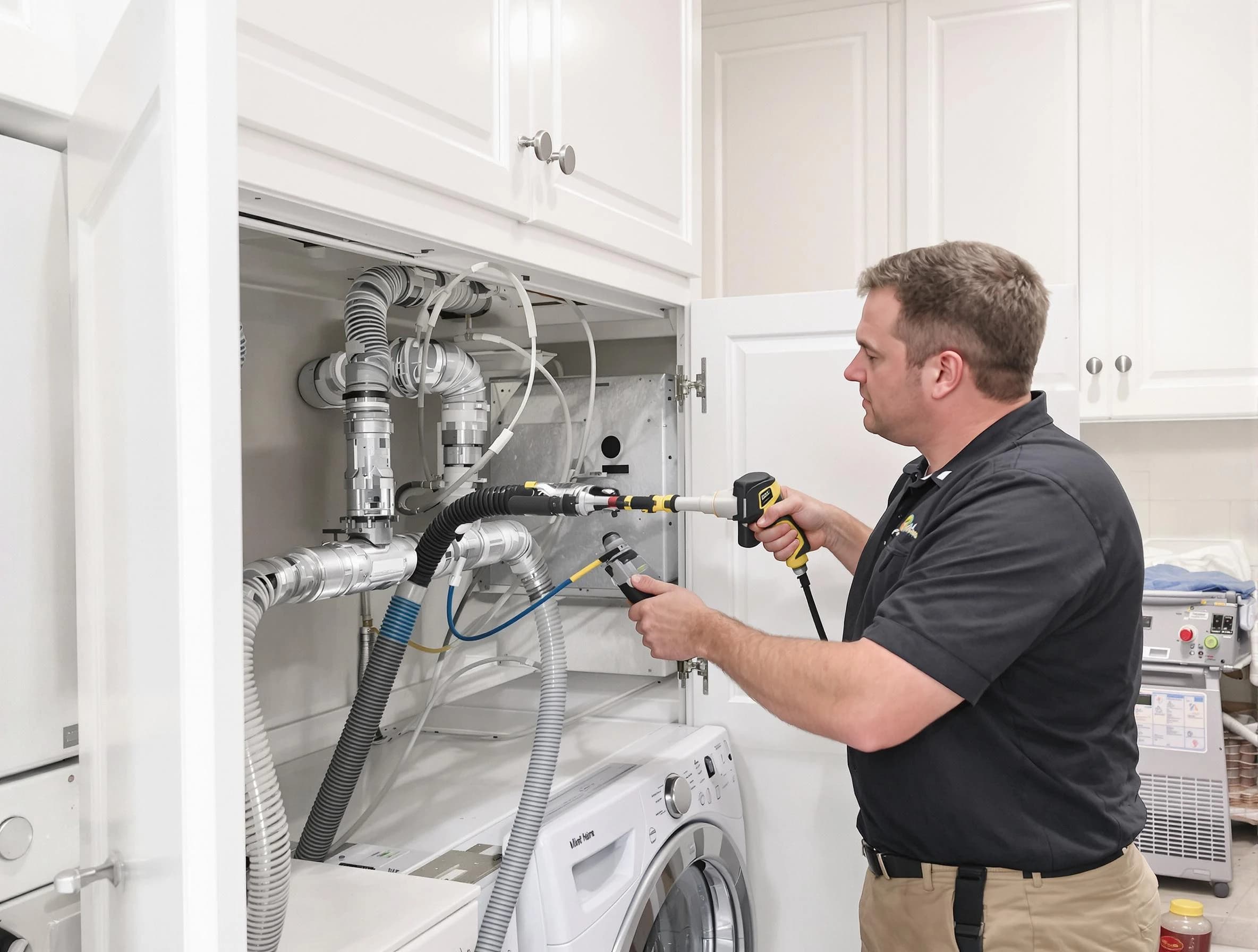 Payson Dryer Vent Cleaning professional removing severe blockage from a clogged dryer vent in Payson