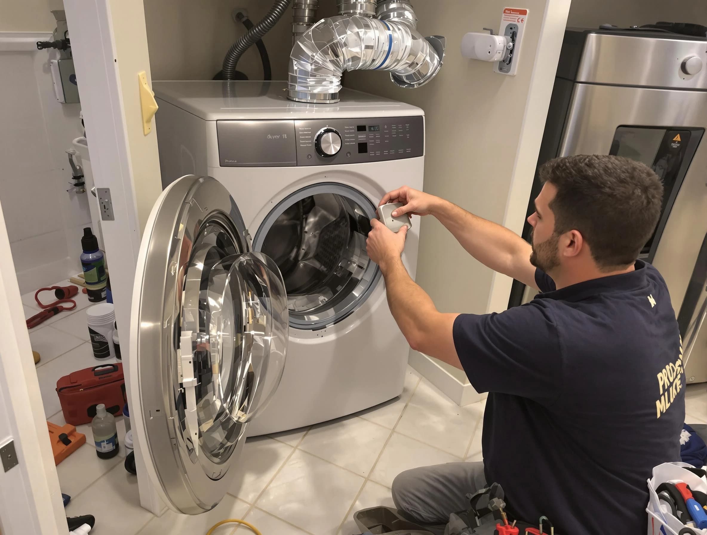 Payson Dryer Vent Cleaning technician performing precise dryer vent hose installation in Payson