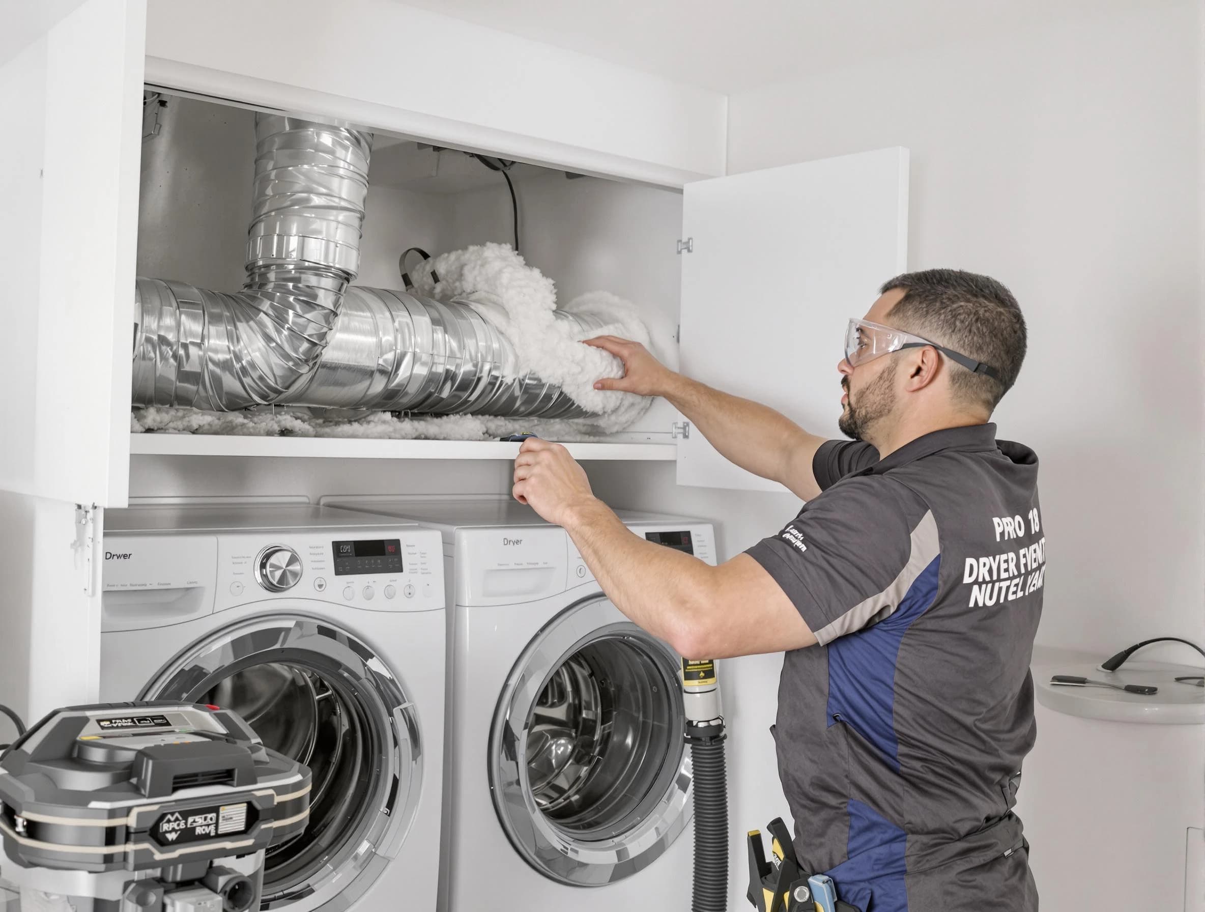Payson Dryer Vent Cleaning certified technician performing specialized gas dryer vent cleaning in Payson