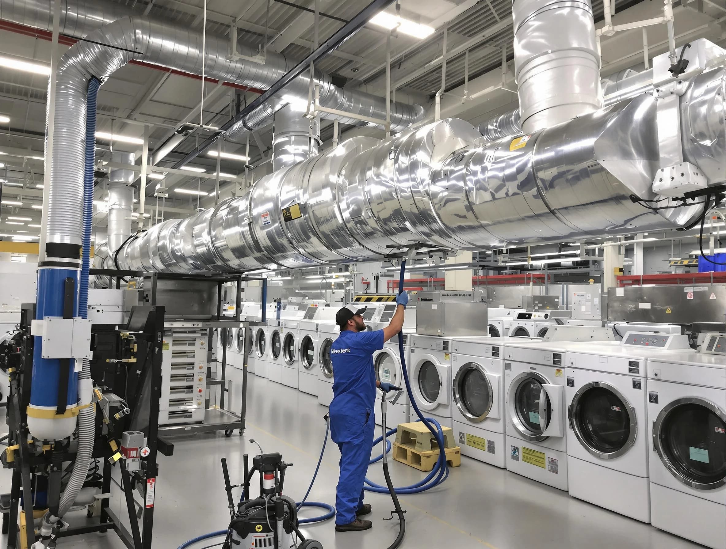 Payson Dryer Vent Cleaning team performing heavy-duty industrial dryer vent cleaning in Payson