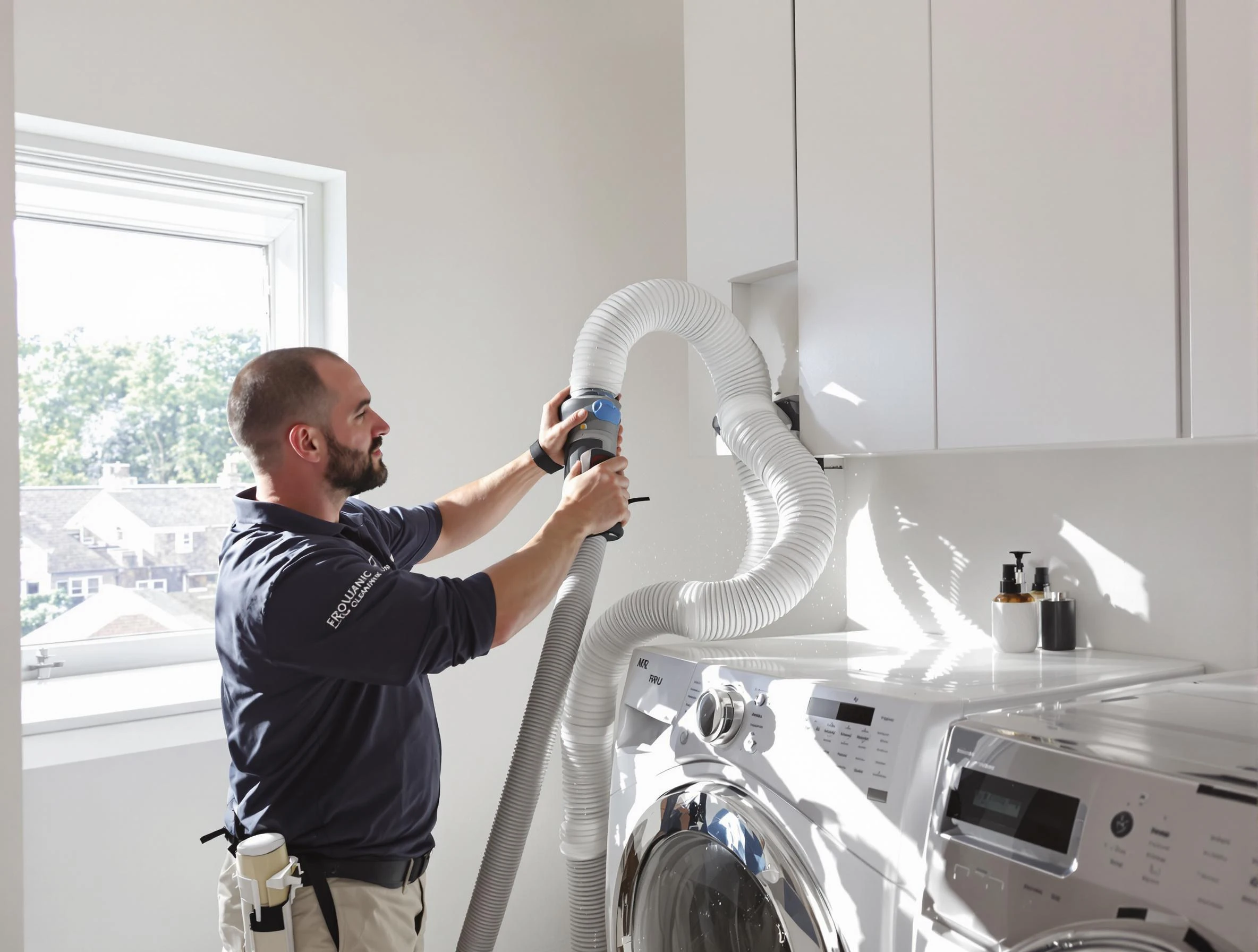 Certified Payson Dryer Vent Cleaning technician performing dryer vent cleaning in Payson